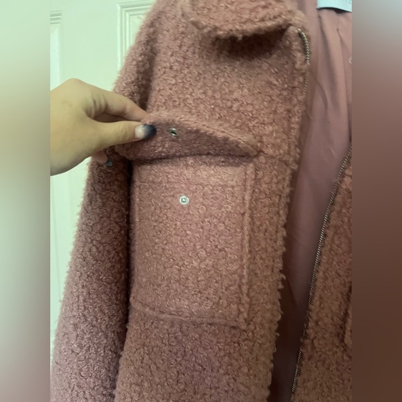 Urban Outfitters Pink Sherpa Oversized Coat - Picture 4 of 6